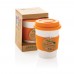 ECO PLA Kaffeebecher. orange, weiß ECO PLA Kaffeebecher. orange, weiß