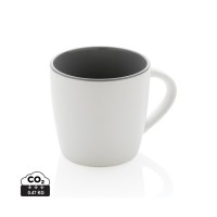 Ceramic mug with coloured inner 300ml. white, grey