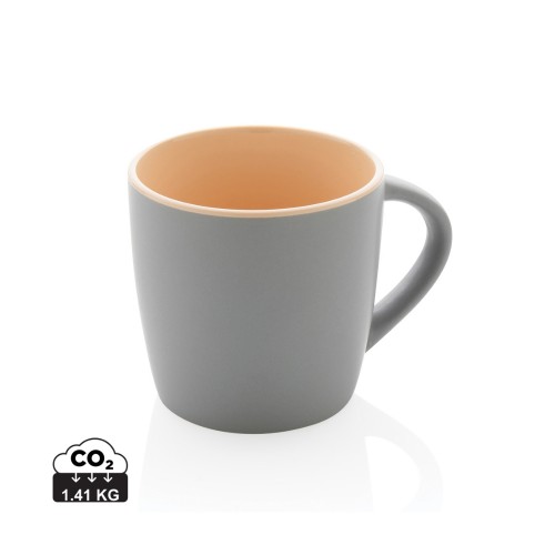 Ceramic mug with coloured inner 300ml. brown, grey