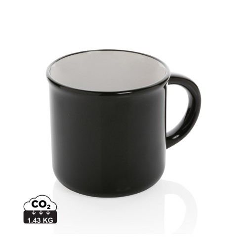 Vintage ceramic mug 280ml. black, white