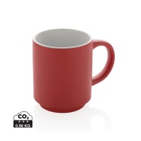 Keramische stapelbare mok 180 ml, rood