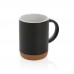 Ceramic mug with cork base 280ml, black Ceramic mug with cork base 280ml, black