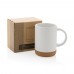 Ceramic mug with cork base 280ml, white