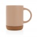 Keramische mok met kurken bodem 280 ml, bruin