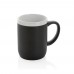 Ceramic mug with white rim 300ml. black, white