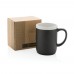 Ceramic mug with white rim 300ml. black, white