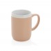 Ceramic mug with white rim 300ml. brown, white