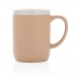 Ceramic mug with white rim 300ml. brown, white