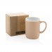 Ceramic mug with white rim 300ml. brown, white