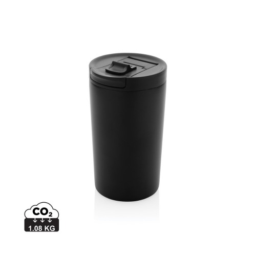 Doppelwandiger Vakuum-Becher aus RCS recyceltem SS, schwarz