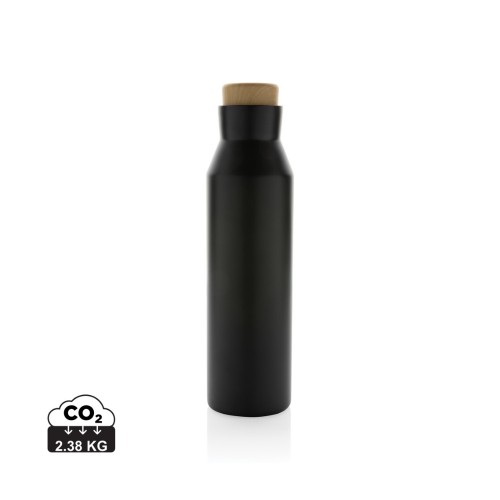Gaia RCS-gecertificeerde gerecyclede rvs vacuümfles, zwart