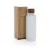 Wood Vakuumflasche aus RCS recyceltem Stainless-Steel, weiß