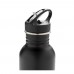Deluxe Sportflasche aus Edelstahl, schwarz