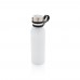 Copper vacuum insulated bottle with carry loop, white