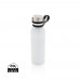 Copper vacuum insulated bottle with carry loop, white