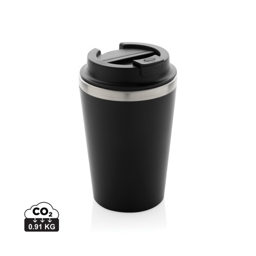 Java 350ml doppelwandiger Becher aus RCS recyceltem PP, schwarz Java 350ml doppelwandiger Becher aus RCS recyceltem PP, schwarz