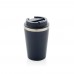Java 350ml doppelwandiger Becher aus RCS recyceltem PP, navy blau Java 350ml doppelwandiger Becher aus RCS recyceltem PP, navy blau
