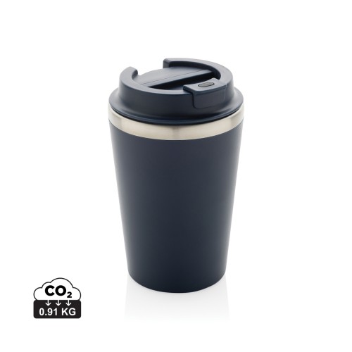 Java 350ml doppelwandiger Becher aus RCS recyceltem PP, navy blau Java 350ml doppelwandiger Becher aus RCS recyceltem PP, navy blau