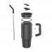 Embrace deluxe RCS recycled RVS drinkbeker 900ml, zwart