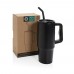 Embrace deluxe RCS recycled RVS drinkbeker 900ml, zwart