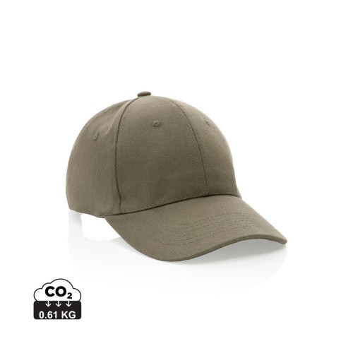 Impact 6 panel 280gr Recycled cotton cap with AWARE™ tracer, green
