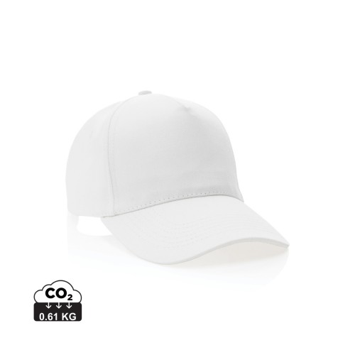 Impact 5 Panel Kappe aus 280gr rCotton mit AWARE™ Tracer, weiß Impact 5 Panel Kappe aus 280gr rCotton mit AWARE™ Tracer, weiß