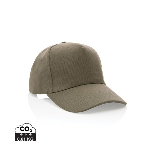Impact 5panel 280gr Recycled cotton cap with AWARE™ tracer, green