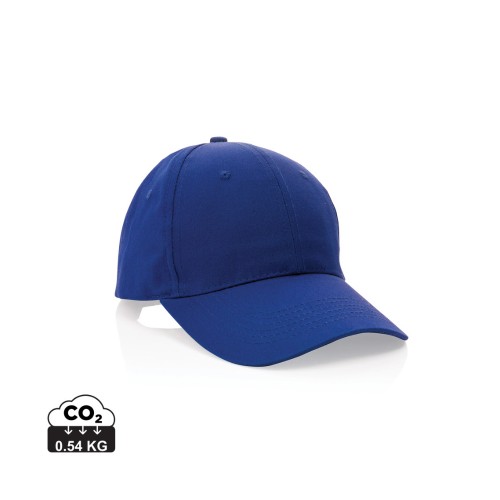 Impact 6 panel 190gr Recycled cotton cap with AWARE™ tracer, blue