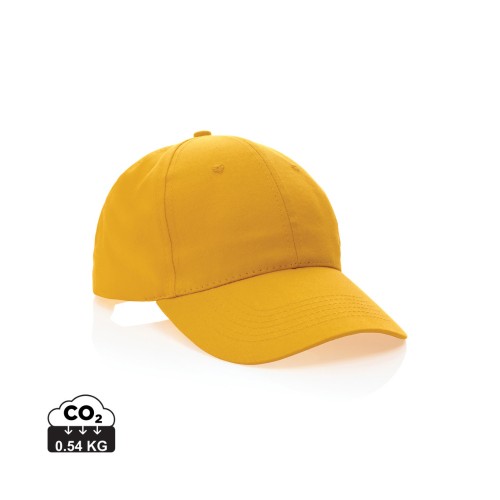 Impact 6 panel 190gr Recycled cotton cap with AWARE™ tracer, yellow