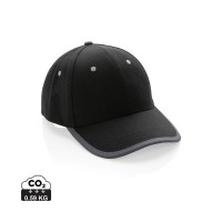 Impact AWARE™ Brushed rcotton 6 panel contrast cap 280gr, black
