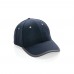 Impact AWARE™ 6 panel 280gr recycled katoen cap met bies, donkerblauw
