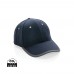 Impact AWARE™ 6 panel 280gr recycled katoen cap met bies, donkerblauw