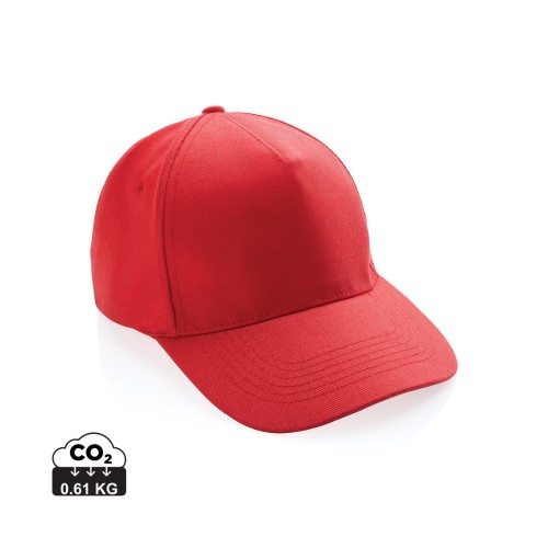 Impact AWARE™ 5 panel 280gr recycled katoenen cap, luscious red
