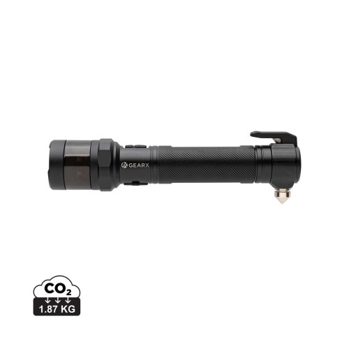 Gear X RCS gerecycled aluminium veiligheidszaklamp, zwart
