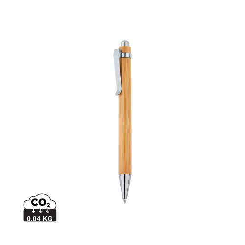 Bamboo pen. brown, silver