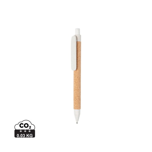 Write wheatstraw and cork pen, white