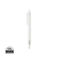 GRS RPET X8 transparante pen, wit