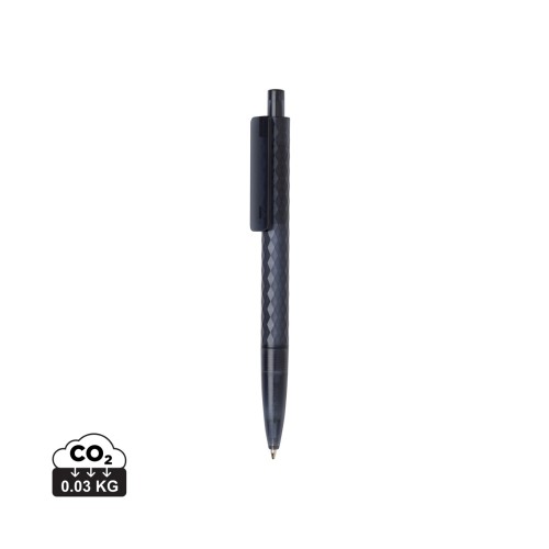 X3 GRS gerecycled PC plastic pen frosted, donkerblauw