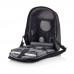 Bobby Hero Small Anti-Diebstahl-Rucksack. anthrazit, grau