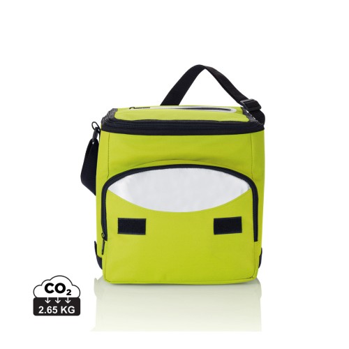 Foldable cooler bag. green, silver