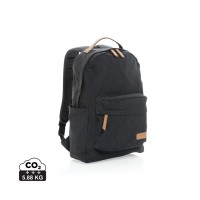 Impact AWARE™ 16 oz. recycled canvas laptop rugzak, zwart