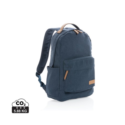 Impact AWARE™ 16 oz. recycled canvas laptop rugzak, blauw
