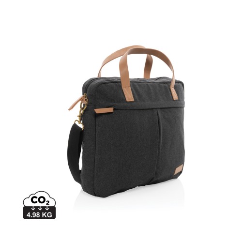 Impact AWARE™ 16 oz. recycled canvas laptop bag, black