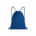 Impact AWARE™ gerecycled katoenen rugzak met trekkoord 145gr, blauw