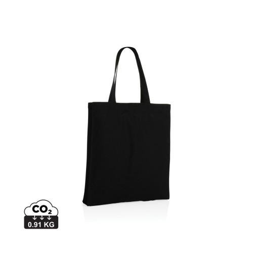 Impact AWARE™ recycelte Baumwolltasche 145gr mit Boden, schwarz Impact AWARE™ recycelte Baumwolltasche 145gr mit Boden, schwarz