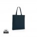 Impact AWARE™ gerecycled katoenen draagtas met bodem 145gsm, donkerblauw
