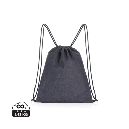 Impact AWARE™ Rucksack aus recyceltem Denim mit Kordelzug, blau