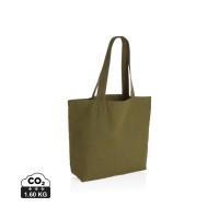 Impact Aware™ 240 gsm rcanvas shopper w/pocket undyed, green