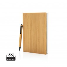 A5 Bamboe notitieboek & pen set, bruin