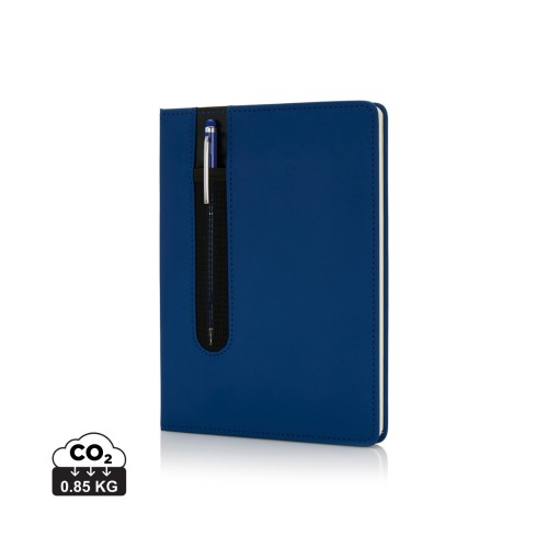 Basic Hardcover PU A5 Notizbuch mit Stylus-Stift, navy blau Basic Hardcover PU A5 Notizbuch mit Stylus-Stift, navy blau